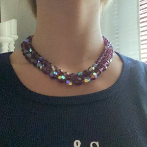 Purple choker necklace